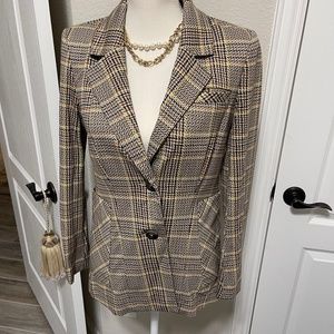 Cabi- Fall Houndstooth Plaid Stretchy Pastime Jacket- Size 4